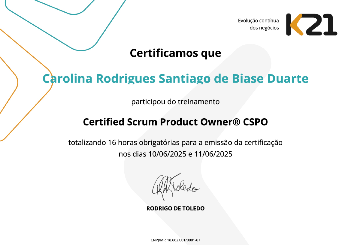 Certificado K21
